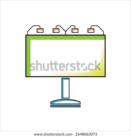 Billboard Icon, Hoarding Icon, Billing Board Outdoor Advertising Structure Vector Art Illustration