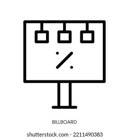 billboard icon. Line Art Style Design Isolated On White Background