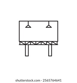Billboard icon line art vector