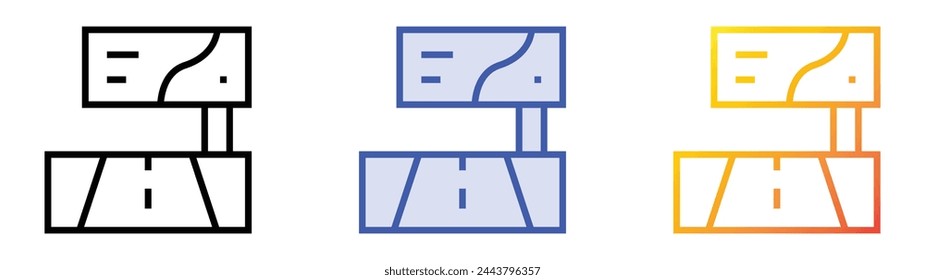 billboard icon. Linear, Blue Fill and Gradient Style Design Isolated On White Background