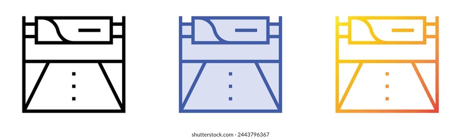 icono de cartelera. Diseño de estilo de relleno lineal, azul y degradado aislado sobre fondo blanco