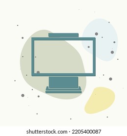 Billboard icon on multicolored background. Layers grouped for easy editing illustration. For your design.
