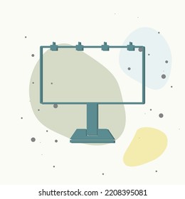 Icono de cartón sobre fondo multicolor. Capas agrupadas para una ilustración de edición sencilla. Por tu diseño.