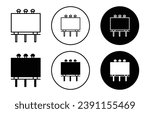 Billboard icon set. advertising display road board vector symbol. unipole signboard banner sign. street ad poster billboard icon in black filled and outlined style.