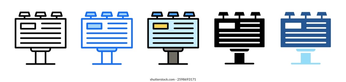 Billboard Icon Set Multiple Style Collection