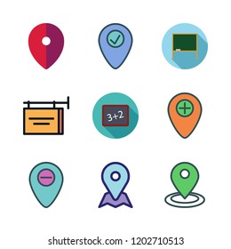 billboard icon set. vector set about placeholder, blackboard and advertisement icons set.