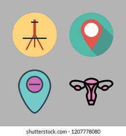 billboard icon set. vector set about placeholder, uterus and easel icons set.