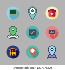 billboard icon set. vector set about shelter, blackboard and placeholder icons set.