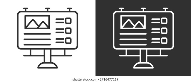 Colección De Vector Del Conjunto Del Icono De La Cartelera Aislada En Blanco Y Negro