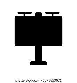Billboard icon in solid black trendy design style. Editable graphic resources for many purposes.