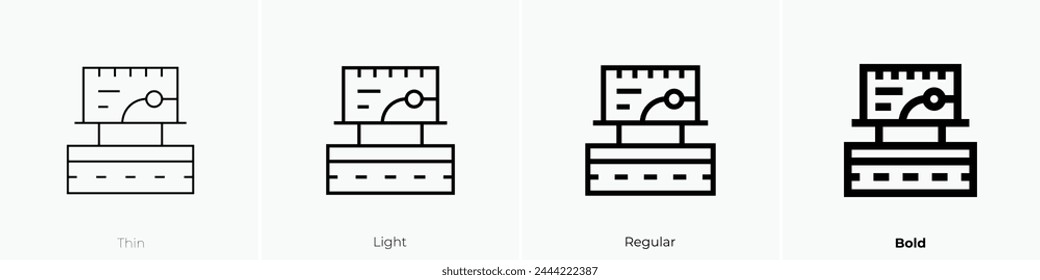 billboard icon. Thin, Light Regular And Bold style design isolated on white background