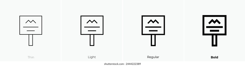 billboard icon. Thin, Light Regular And Bold style design isolated on white background