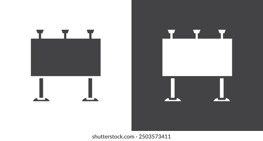 Billboard icon Thin line illustration set