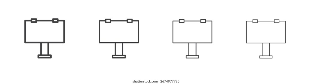 Ícone Outdoor. Ícone de linha fina para design e desenvolvimento de sites, desenvolvimento de aplicativos.