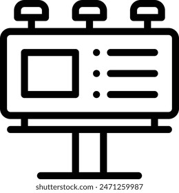 billboard icon. Thin Linear Style Design Isolated On White Background