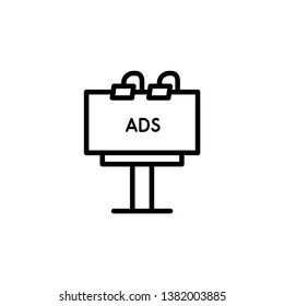 billboard icon in trendy flat design, billboard advertising icon 