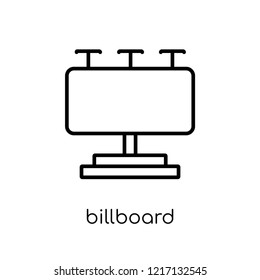 billboard icon. Trendy modern flat linear vector billboard icon on white background from thin line collection, outline vector illustration