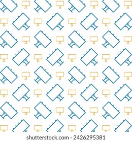 Billboard icon trendy repeating pattern blue yellow beautiful vector illustration background