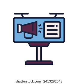billboard icon. vector dual tone icon for your website, mobile, presentation, and logo design.