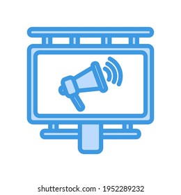 Billboard icon vector illustration in blue style about marketing and growth for any projects, use for website mobile app presentation