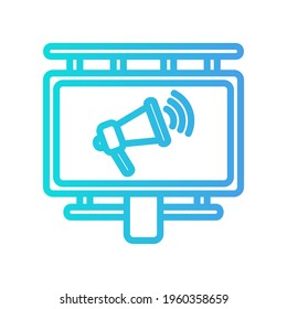 Billboard icon vector illustration in gradient style about marketing and growth for any projects, use for website mobile app presentation