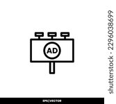 Billboard icon vector illustration logo template for many purpose. Isolated on white background.