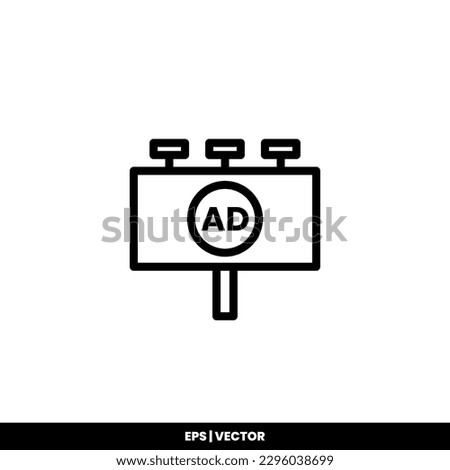 Billboard icon vector illustration logo template for many purpose. Isolated on white background.