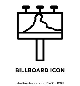 Billboard icon vector isolated on white background, Billboard transparent sign , line or linear sign, element design in outline style