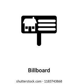 Billboard icon vector isolated on white background, logo concept of Billboard sign on transparent background, filled black symbol