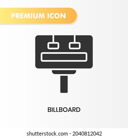 icono de cartelera para el diseño de su sitio web, logotipo, aplicación, interfaz de usuario. Ilustración gráfica vectorial y trazo editable. diseño de glifo de icono de cartelera.
