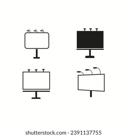 Billboard-Symbole Set, schwarz auf weißem Hintergrund, Vektorgrafik