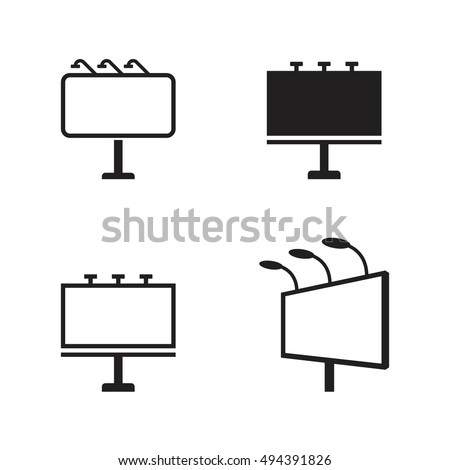 Billboard Icons Set, black on a white background