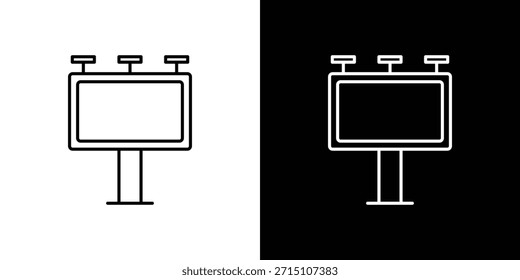 Billboard icons vector symbol with editable stroke lines for web designs