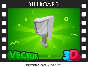 Billboard isometric design icon. Vector web illustration. 3d colorful concept