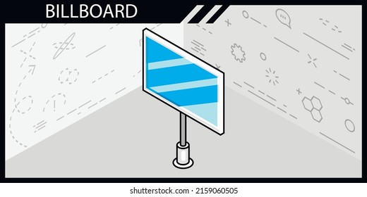 Billboard isometric design icon. Vector web illustration. 3d colorful concept