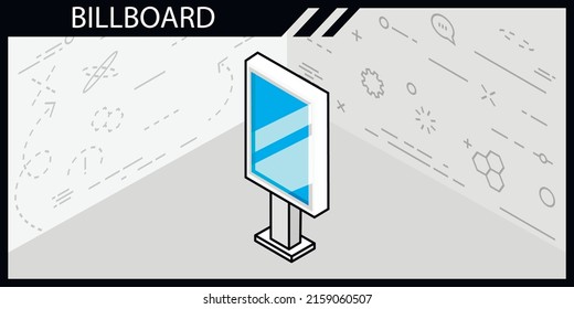 Billboard isometric design icon. Vector web illustration. 3d colorful concept