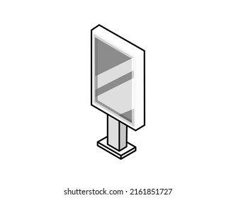 Billboard isometric design icon. Vector web illustration. 3d colorful concept
