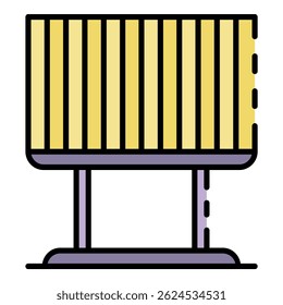 Billboard jalousie icon. Outline billboard jalousie vector icon color flat isolated