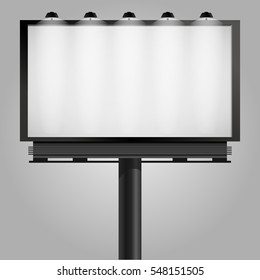 Billboard with light lamp mock up for presentation vector illustration eps 10 