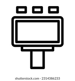 billboard line icon illustration vector graphic