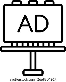 Diseño de Vector de icono de línea de cartelera
