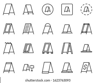 Billboard line icon. Vector symbol in trendy flat style on white background. Business sing for design.