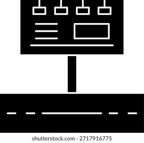 Diseño de icono de Vector de línea de cartelera