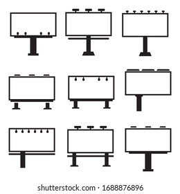 Billboard Marketing Advertising Vector Icon Set