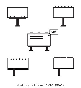 Billboard Marketing Advertising Vector Icon Set