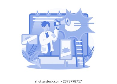 Billboard Marketing Illustration concept on white background