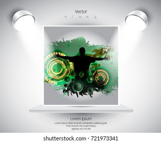 Billboard with music event background, easy editable vector