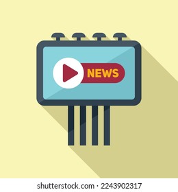 Icono de noticias de cartón vector plano. Presione la cámara. Informe de equipo