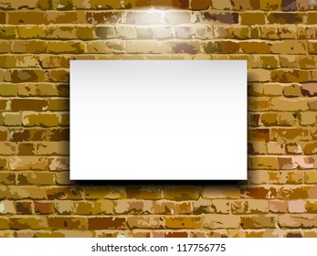 Billboard on brick wall, vector