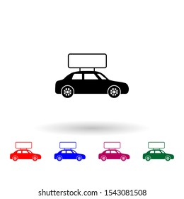 billboard on car multi color icon. Simple glyph, flat vector of Billboards icons for ui and ux, website or mobile application